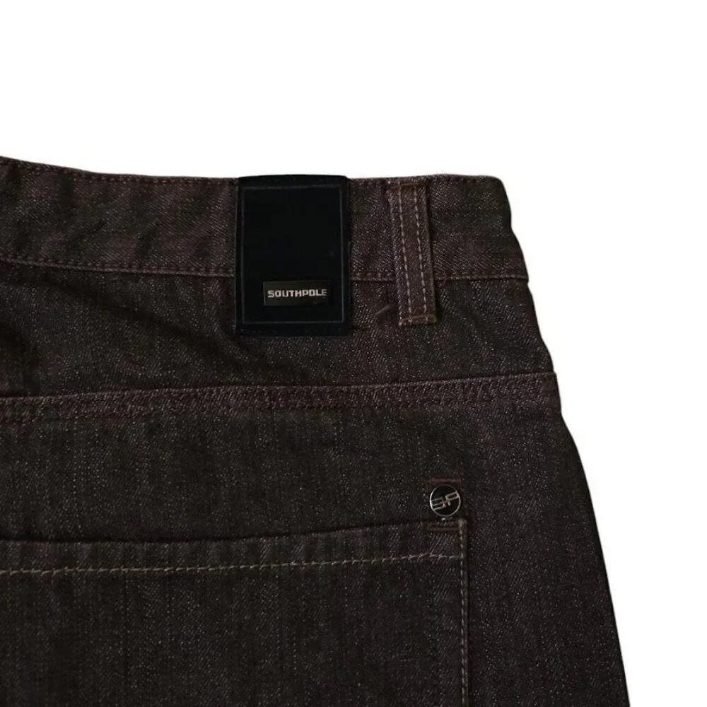 Vintage Southpole Jeans Mens Size 42x32 Brown Y2K Wide Leg Baggy Skater